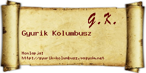 Gyurik Kolumbusz névjegykártya